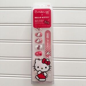 The Crème Shop x Hello Kitty Velvet Sparkle Press-On Nails - Red and White